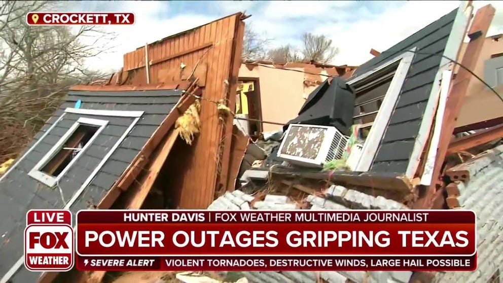 The National Weather Service confirmed a 'strong EF-2' tornado hit Crockett, Texas on Monday, March 21.