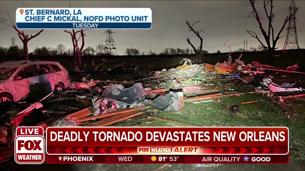 A deadly tornado causes widespread destruction across New Orleans Monday night. 