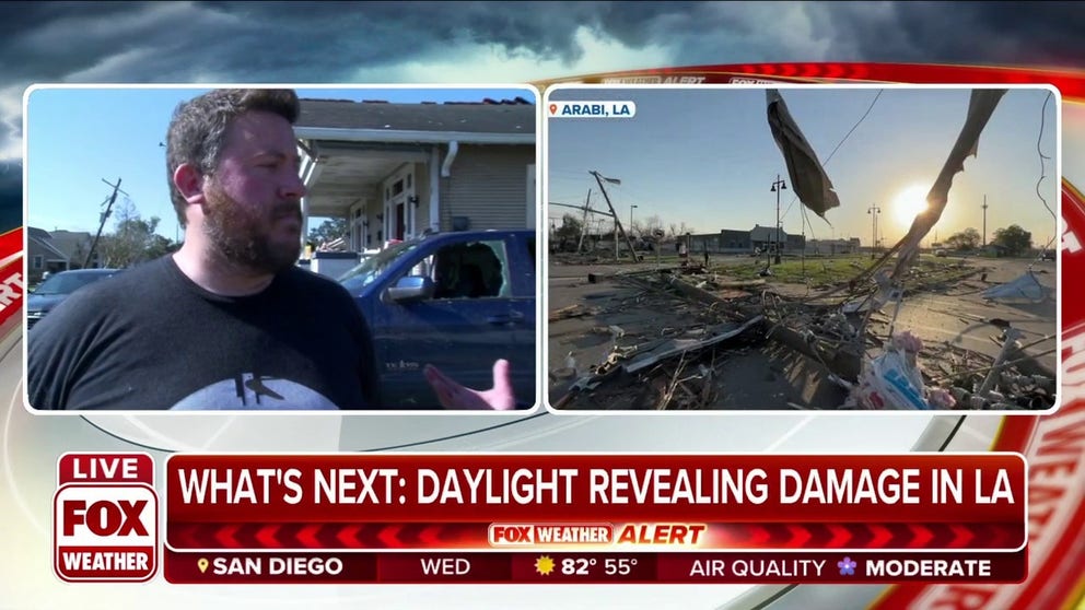 Timothy O'Neill, who survived the Arabi, Louisiana tornado Tuesday night, shares his perspective with FOX Weather multimedia journalist Robert Ray. 