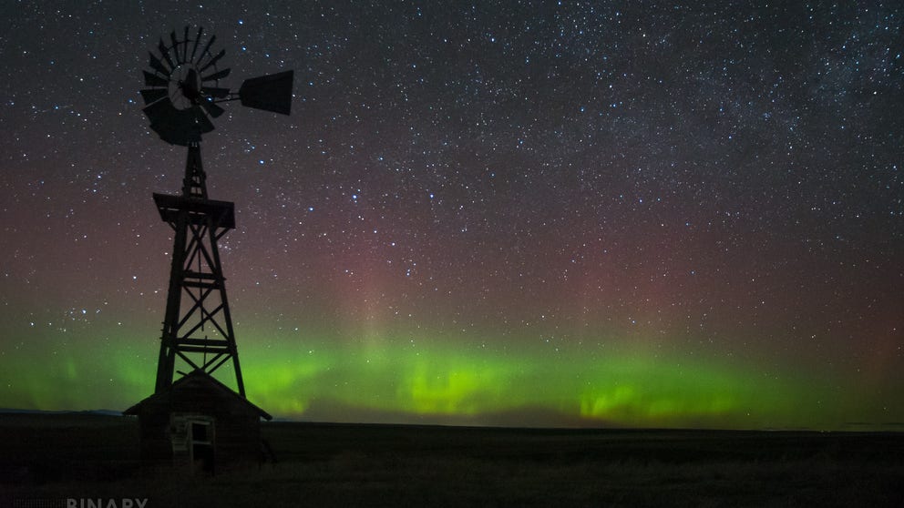 A pair of solar flares triggered a dazzling display of the Northern Lights across the northern U.S. on Wednesday. 