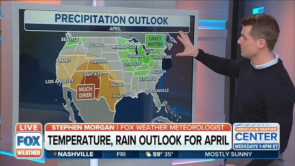 Temperatures are likely to warm up across most of the U.S. during April. Expect drought conditions to continue in the Southwest.
