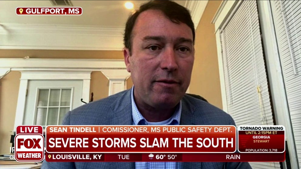 Commissioner of Mississippi Department of Public Safety Sean Tindell encourages his citizens to stay safe and monitor rising water levels as severe weather moves through his state and other areas of the South.   