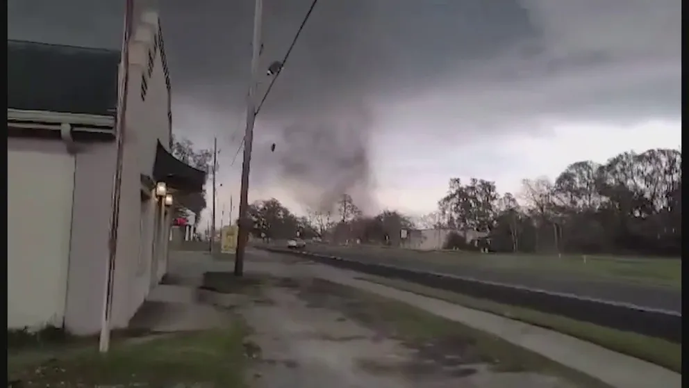 Video captures a deadly tornado touching down in Pembroke, GA on Tuesday, April 5. 