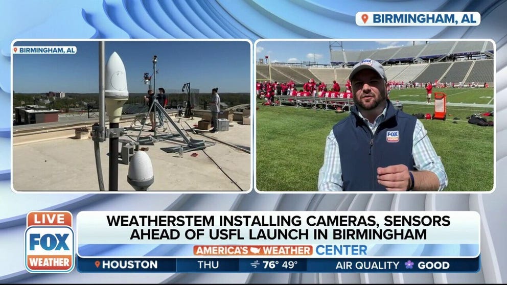 Luke Hunnewell speaks with FOX Weather’s Will Nunley on how the new WeatherSTEM camera can provide real time weather data to Protective Stadium in Birmingham, Alabama.