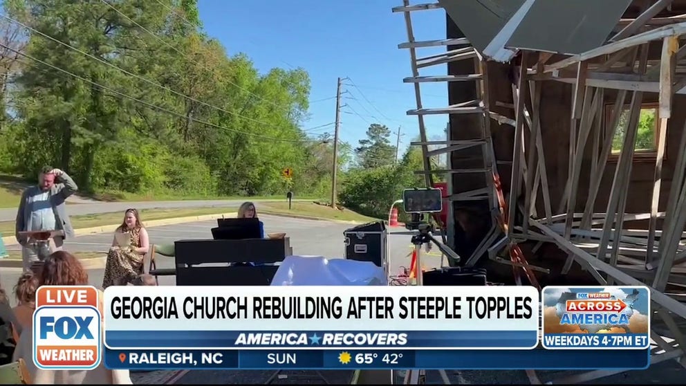 After severe weather toppled a Macon church's steeple this week, the community looks is rebuilding and moving forward. 