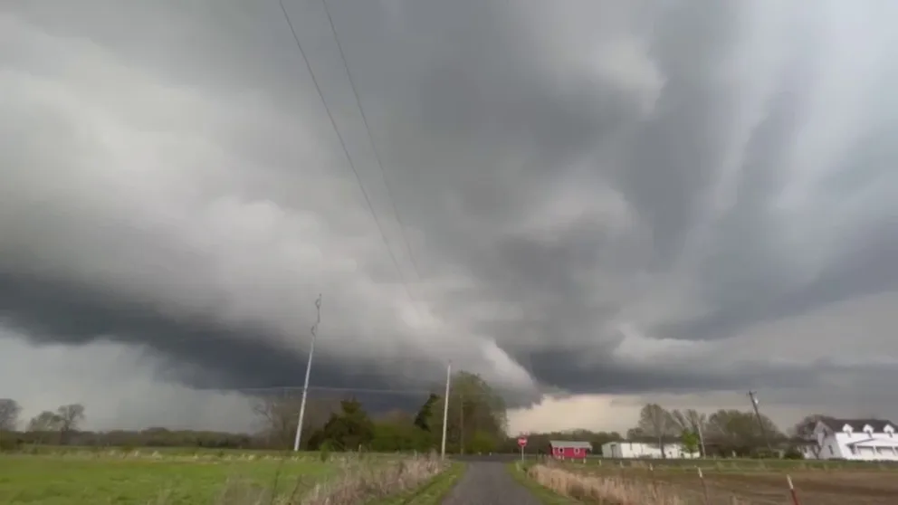 Video captures a supercell forming in Subiaco, east of Fort Smith, Arkansas.  