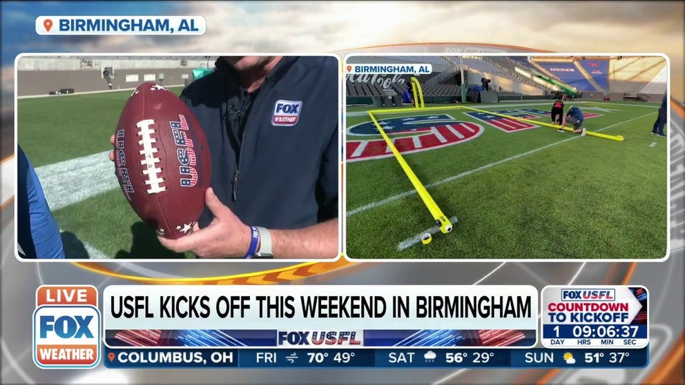 FOX Weather's Jason Frazer and Robert Ray are in Birmingham, Alabama, as the USFL prepares to kick off this weekend. 