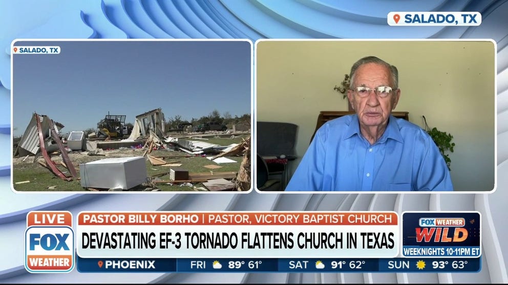 Pastor Billy Borho of Victory Baptist Church lost his church to an EF-3 tornado this week in Salado, Texas. However, they still have plans to hold Easter service on Sunday.                                                     