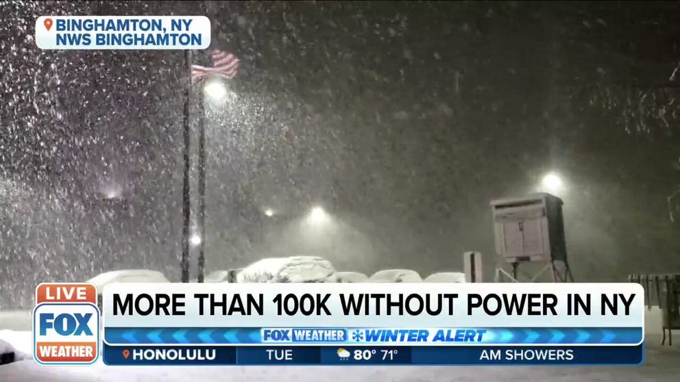 April nor'easter brings blast of winter to PA and NY. More than 100k without power in NY. 