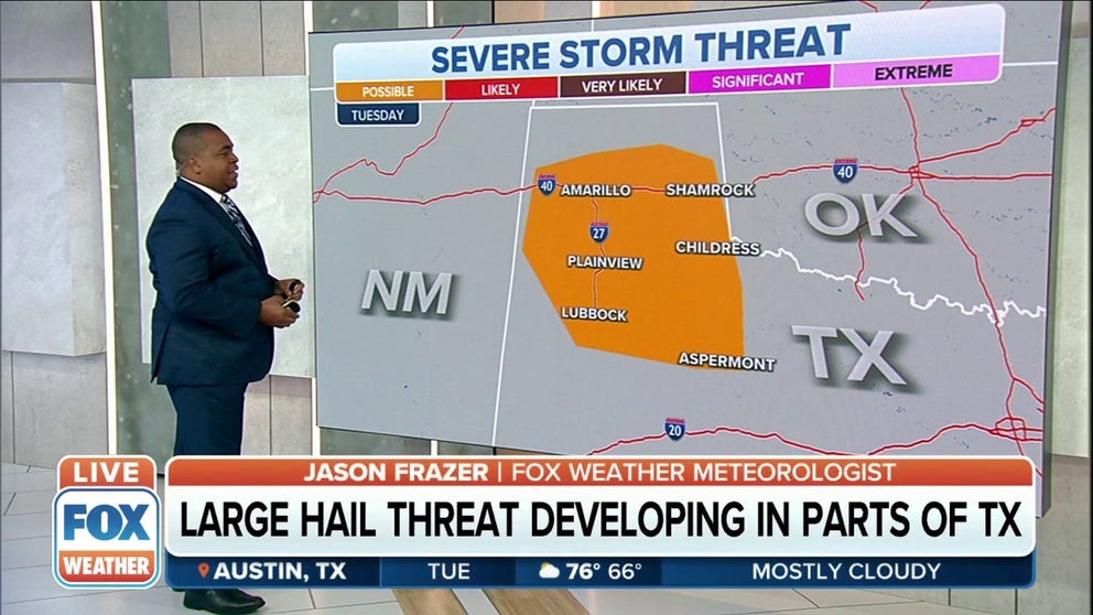 Large hail threat developing in parts of TX with possible severe storms ...