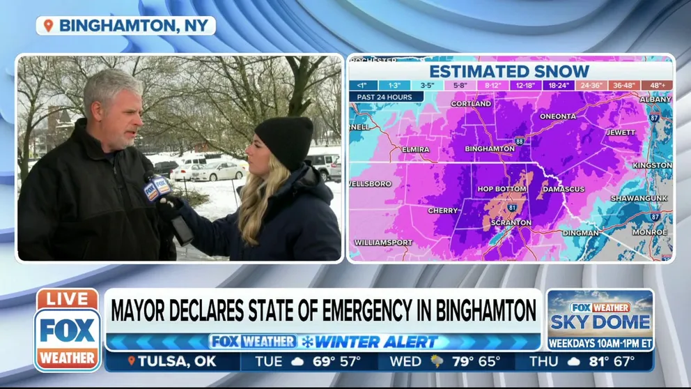 Broome County Executive Jason Garner spoke with FOX Weather multimedia journalist Katie Byrne and says he's never seen so many trees down before. 