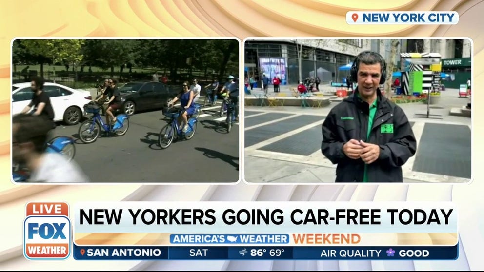 In honor of Earth Week, sections of New York City are going car-free on Saturday. Instead, people are encouraged to hit the pavement, hop on a bike or take mass transit. Ydanis Rodriguez, the commissioner of New York City's Department of Transportation, joins FOX Weather for more on Car-Free Earth Day.