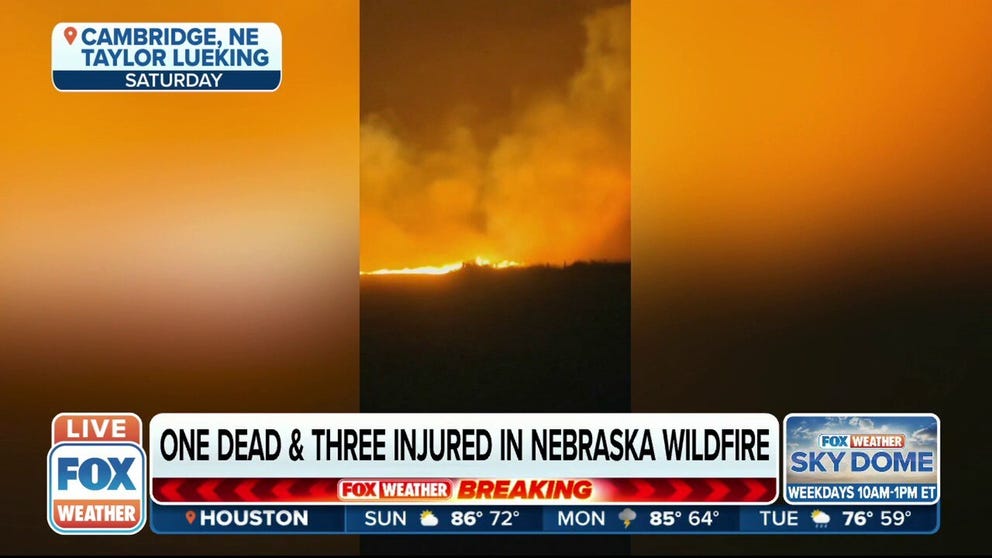 One person has been killed and three firefighters were injured as wildfires burn in Nebraska.