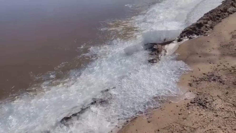 Ice Stacking Ice stacks on Lake Superior during April freeze | Latest Weather Clips ...