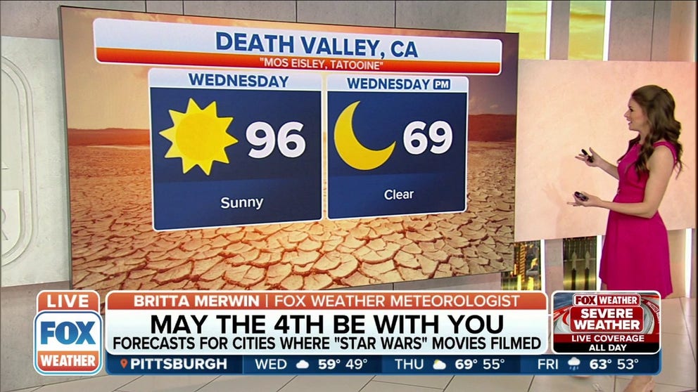 May The 4th Be With You: Check out forecasts for cities where ‘Star Wars’ movies were filmed. 