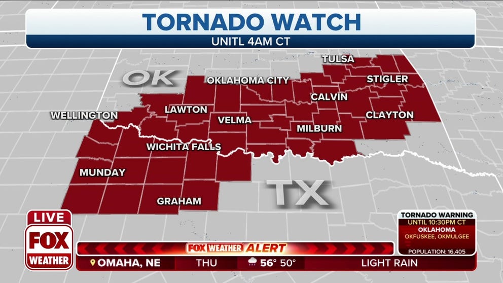 Tornado Watch extends for parts of Texas and Oklahoma | Latest Weather ...