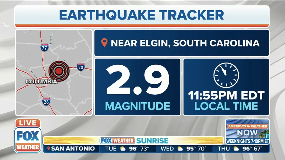 Second earthquake strikes near Columbia, SC | Latest Weather Clips ...