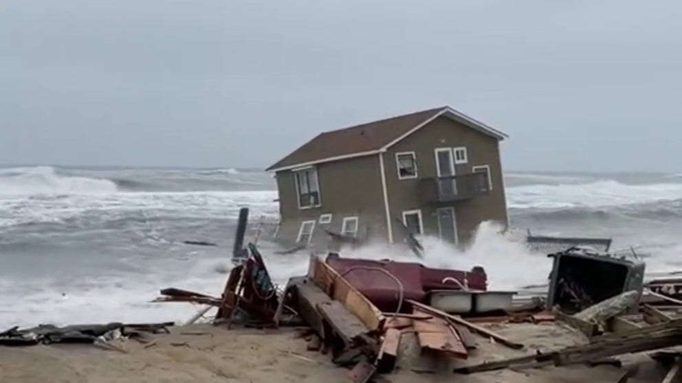  Cape Hatteras National Seashore said an unoccupied house along the Outer Banks collapsed on Tuesday afternoon. (Cape Hatteras National Seashore)