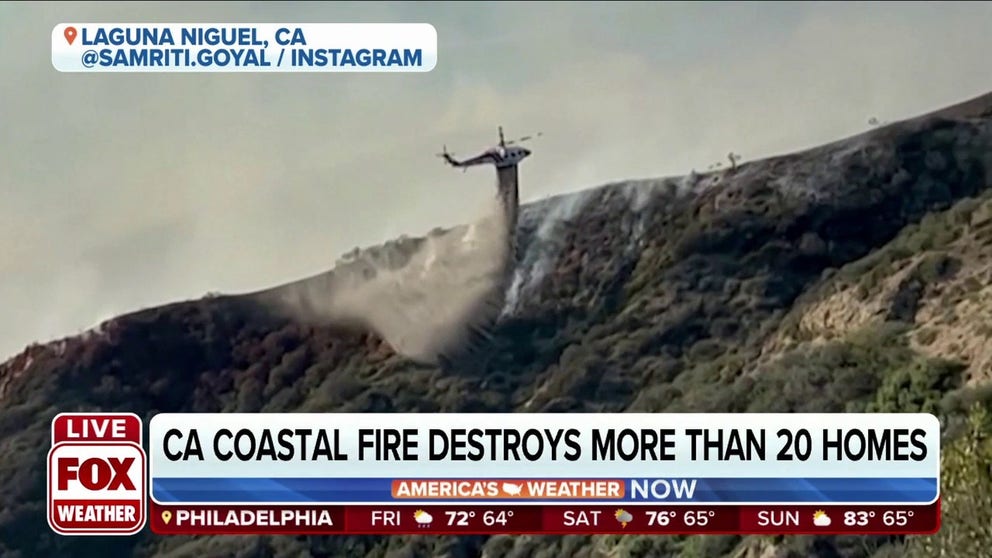 FOX's William La Jeunesse takes us to the fire line in Laguna Niguel, California where a wildfire already destroyed 20 million-dollar homes.