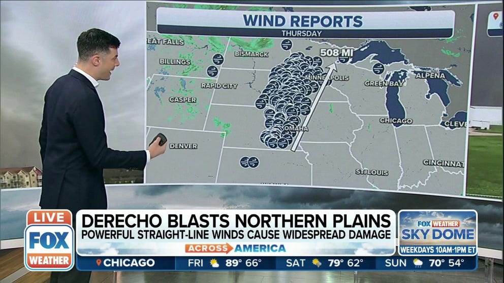 FOX Weather’s Ian Oliver takes a look Thursday’s deadly derecho that resulted in widespread damage for the Northern Plains. 