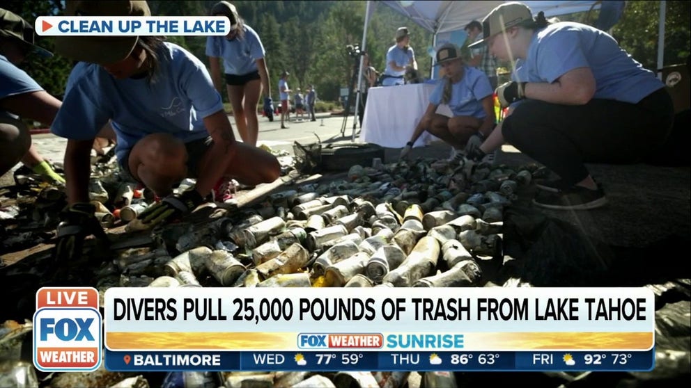 Colin West, founder of Clean up the Lake, and his team of divers pulled 25,000 pounds of trash from Lake Tahoe and now they want to clean more of the Sierra lakes. 
