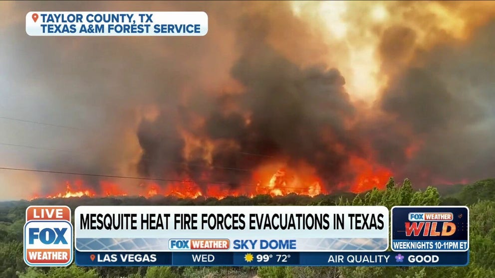 The Mesquite Heat Fire in Taylor County, Texas, has forced evacuations.