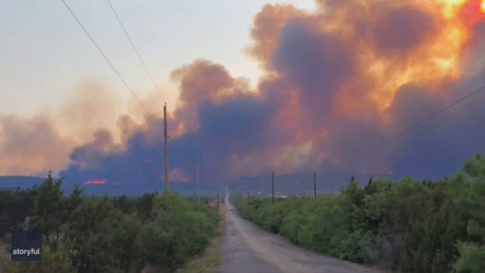Video captures flames and smoke in Taylor County, Texas on May 17. (Video: Steve Miller via Storyful)