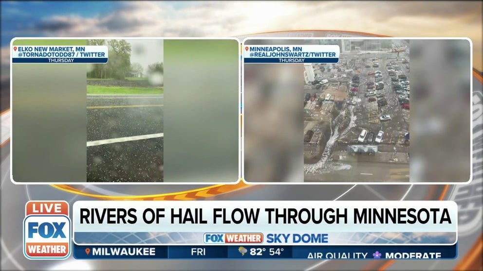 Ingredients across the Midwest came together Thursday for hail to cover the ground and even damage trees from communities around Minneapolis into the lower Ohio Valley.