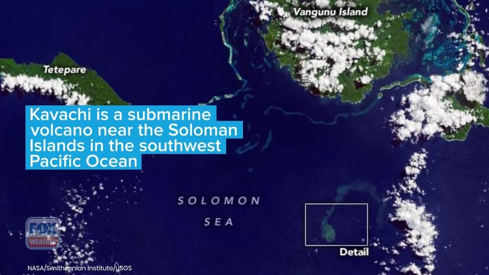 The submarine volcano has been erupting since October 2021 and is home to a variety of marine life, including sharks. 