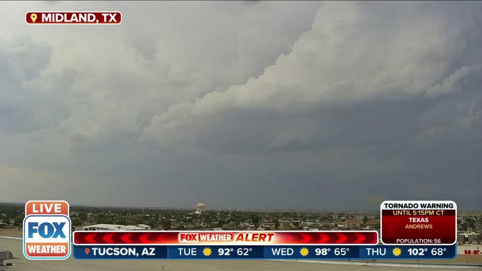 Storm clouds spotted in Midland, Texas on Tuesday. 