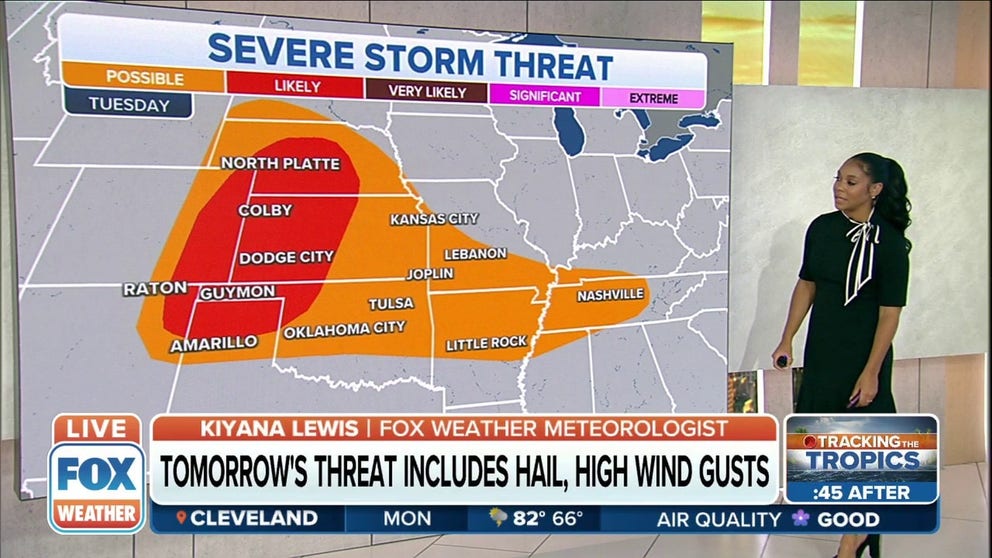 Severe storms may bring large hail, damaging winds to Plains Tuesday ...