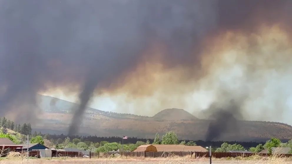 A Flagstaff resident caught two fire whirls on the leading edge of the Pipeline Fire.