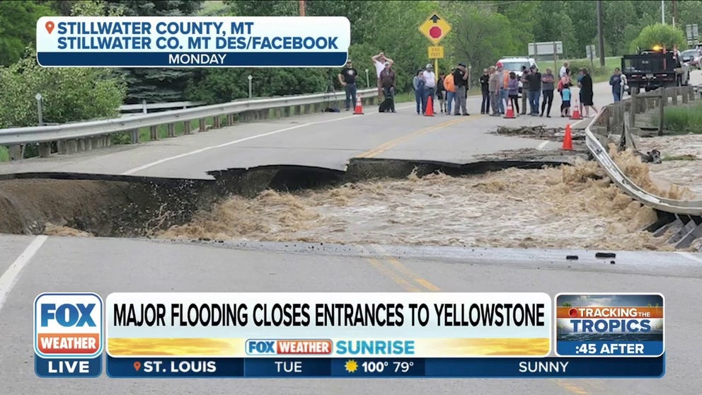 Historic flooding from torrential rain and rapid snowmelt has forced the National Park Service to close all entrances to Yellowstone National Park until at least Wednesday.