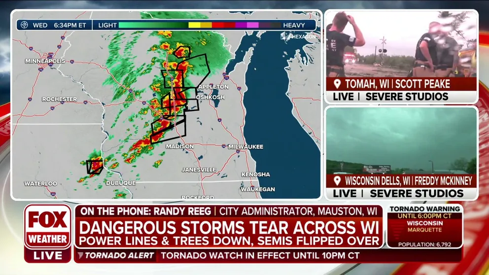 City administrator for the town of Mauston, Wisconsin describes the scene to FOX Weather after a tornado hit the town. 