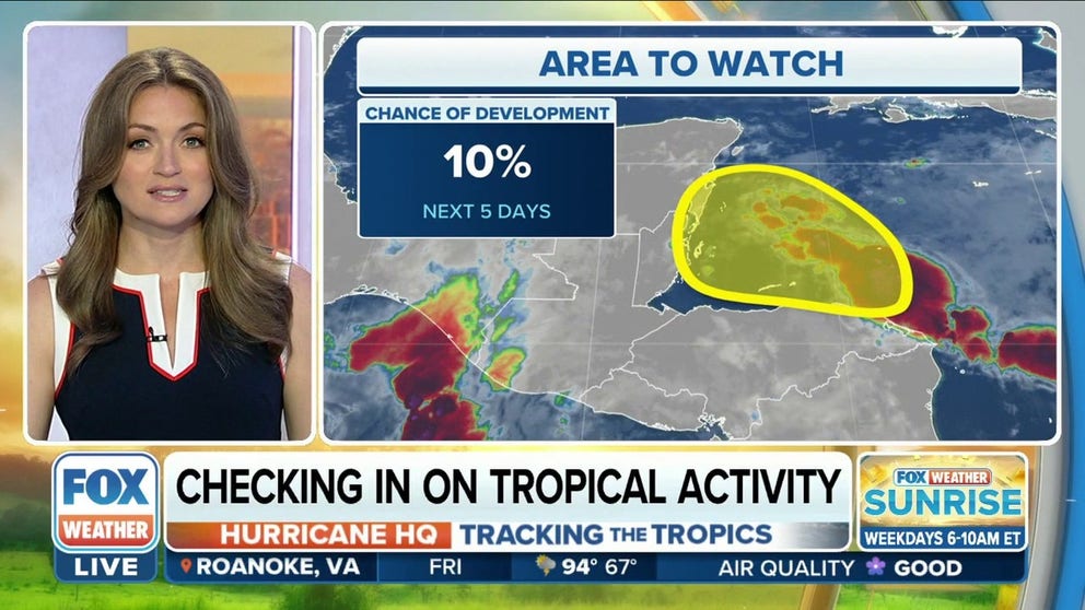 The NHC says this area has a 10% chance of development within 5 days. 