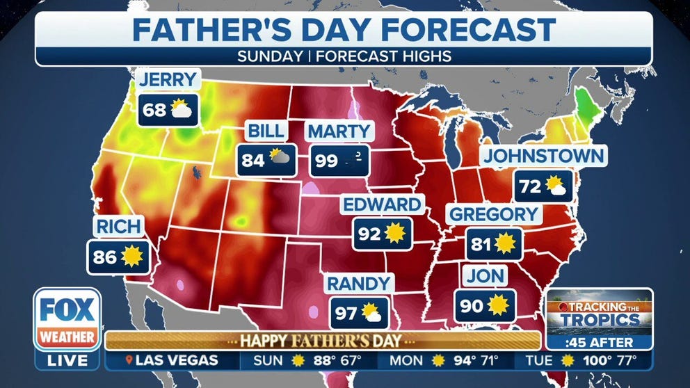 Today is for you, dads! Check out the forecast in cities across the country as we celebrate Father's Day.