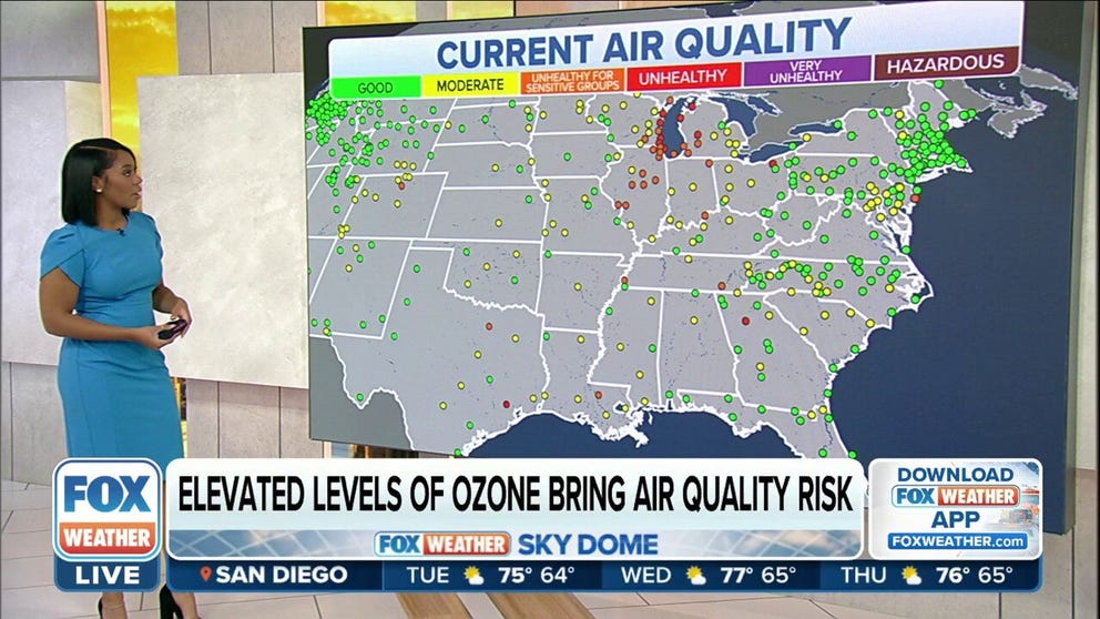 Elevated levels of ozone is bringing air quality risk to big cities across the country. 