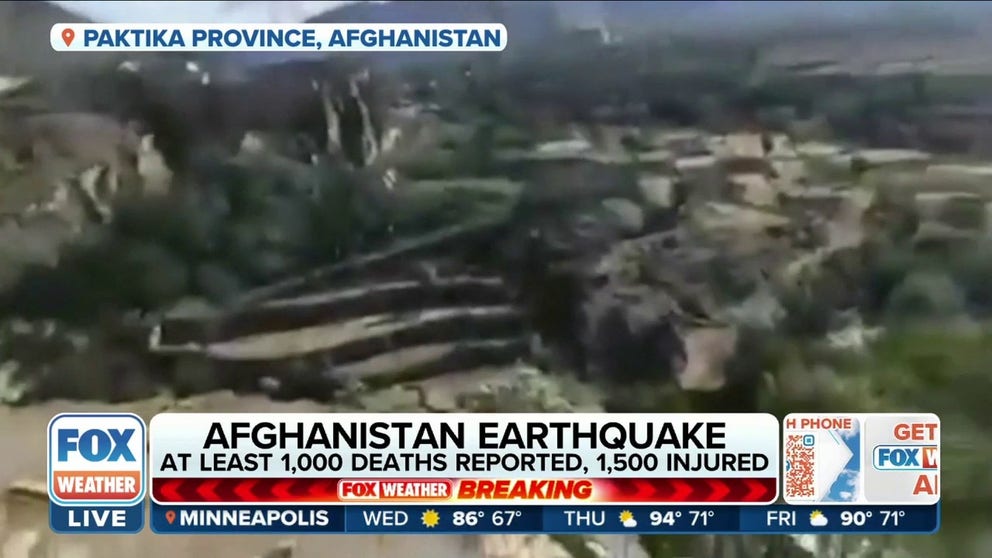 At least 1,000 have died as the death toll continues to rise following a powerful earthquake in southeastern Afghanistan.