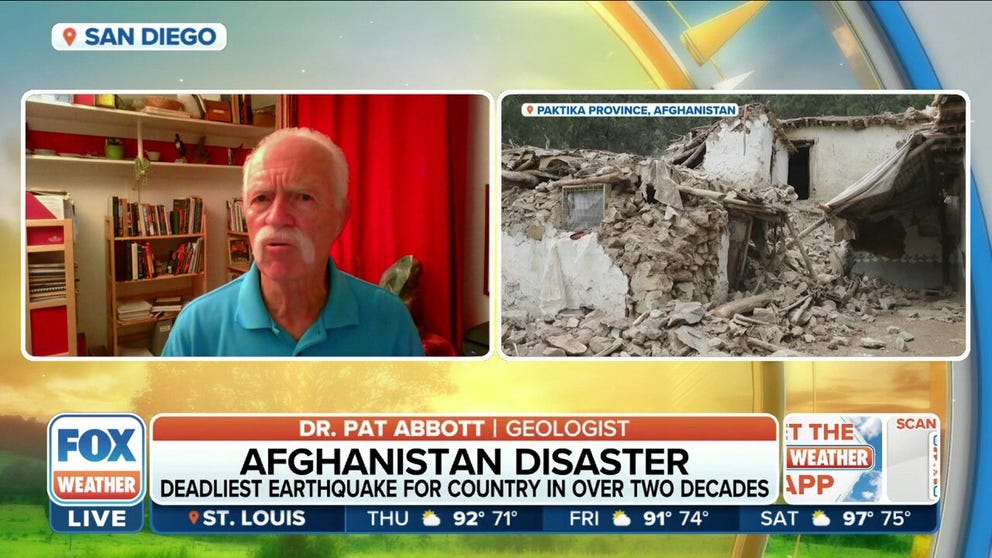 Geologist Dr. Pat Abbott says building construction in Afghanistan is part of the reason for the extremely high death toll from the earthquake.