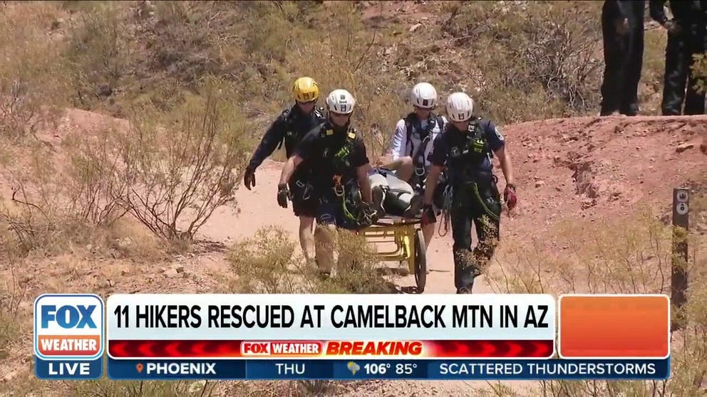 Hikers experienced heat-related issues amid 106-degree heat at Camelback Mountain, says Evan Gammage, Captain of Phoenix Fire Department. Gammage noted that rugged trails at Camelback Mountain can be difficult and requires hikers to be cautious. 