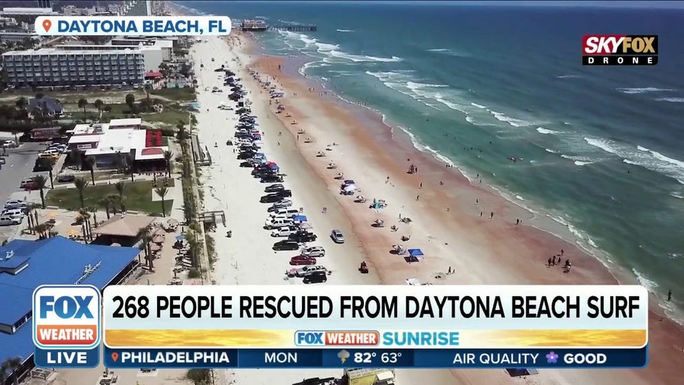 Captain A.J. Miller, Watch Commander for Volusia County Beach Safety, discusses why 268 people had to be rescued from Daytona Beach in Volusia County, Florida this weekend. 