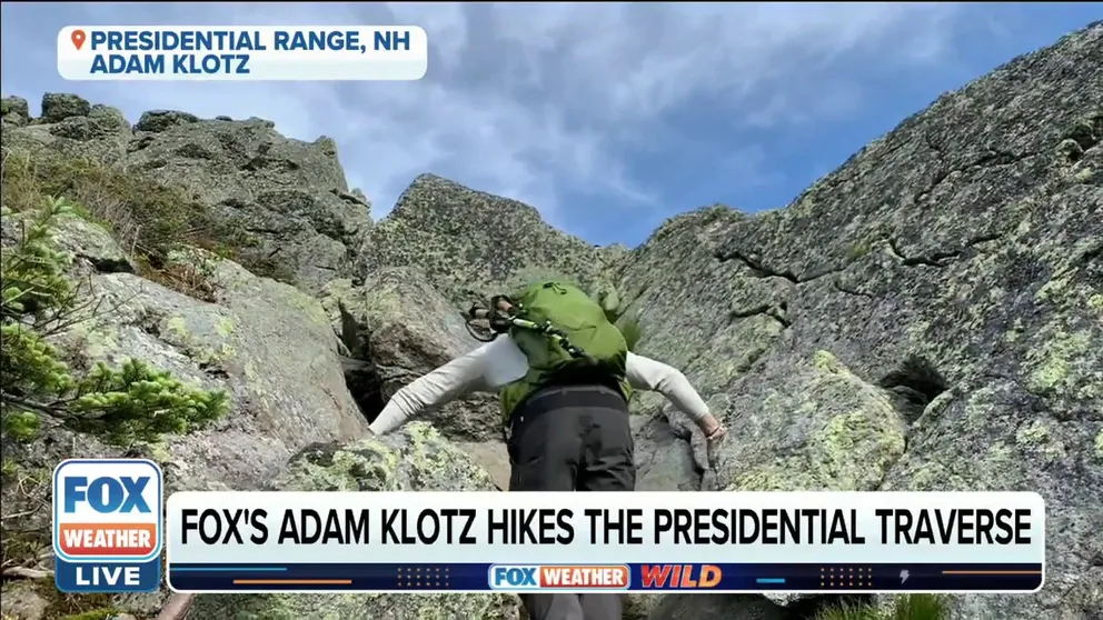 Adam Klotz, Fox News meteorologist, completes a 20-mile hike in the White Mountains. Klotz notes that some of the ‘wildest weather’ occurs on Mt. Washington in New Hampshire.  