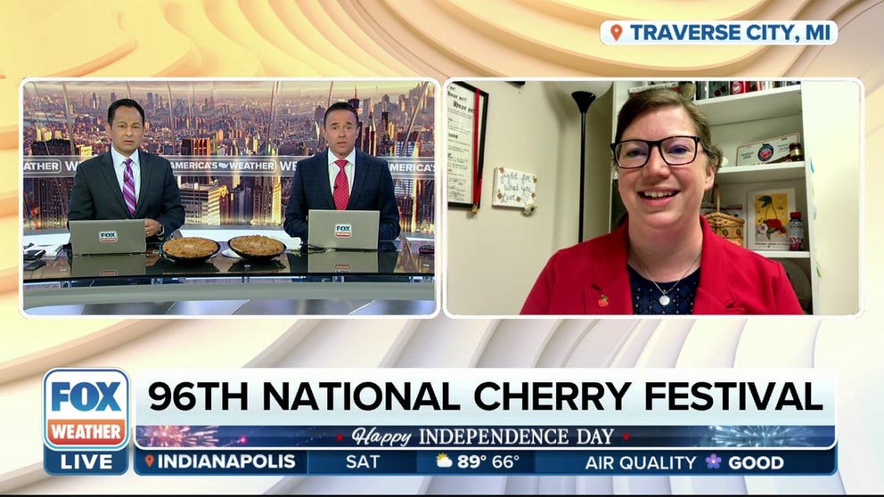 Saturday is opening day of the National Cherry Festival, And while cherries are the star in Traverse City, Michigan, so is the weather for this weekend's festivities. National Cherry Festival Executive Director Kat Paye explains how Michigan celebrates the region's favorite crop. 