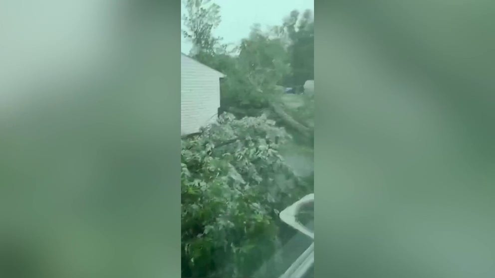 Storm damage captured on video in Goshen, Ohio after a tornado ripped through the area Wednesday. 