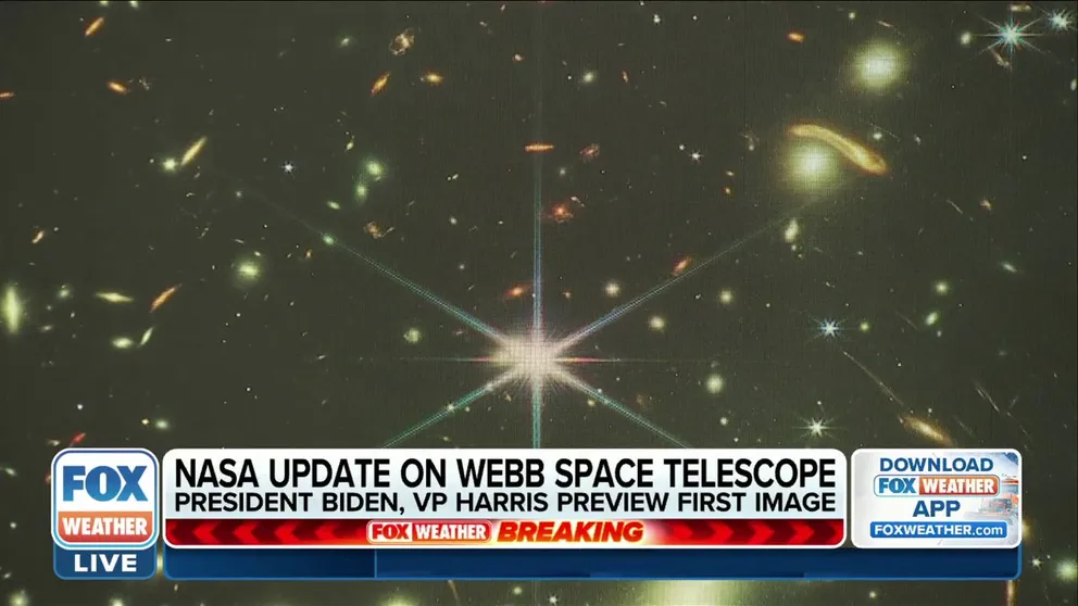 President Joe Biden shares the first color image from the James Webb Space Telescope on Monday. 