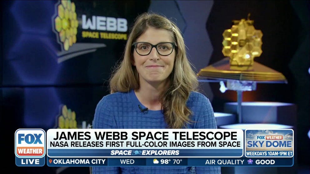 NIRSpec Instrument Scientist, Nora Luetzgendorf, says the infrared telescope has longer wavelengths and allows humans to look into dust clouds to find new stars and planets.