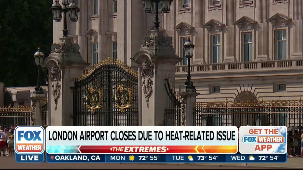 The heat is melting parts of the runways at London's Luton Airport and the UK’s largest air force base. FOX News Correspondent Ryan Chilcote has more. 