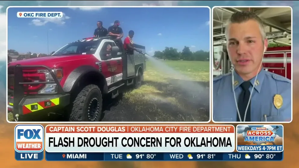 Oklahoma City Fire Department Captain Scott Douglas says fire crews are battling the heat and grass fires on a daily occurrence.