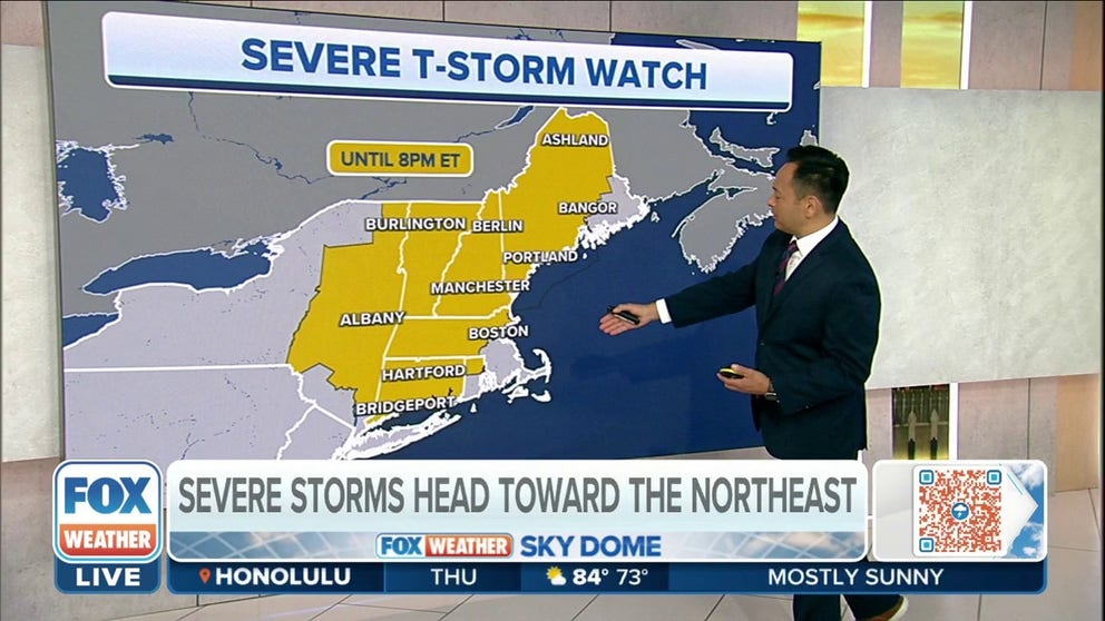 More than 13 million Americans from Maine to New York are under a Severe Thunderstorm Watch until 8 p.m. Eastern.