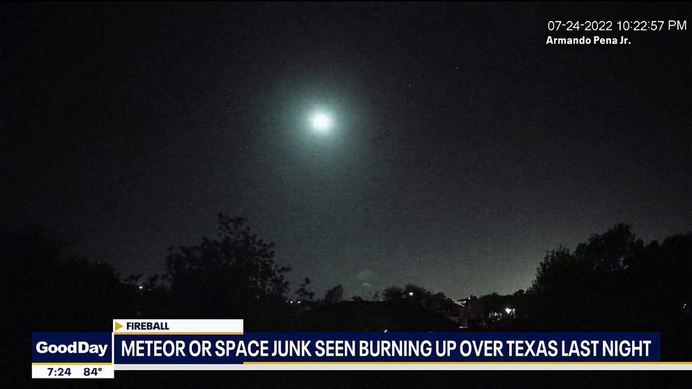 Cameras captured the moment a fireball streaked across the Texas sky on Sunday night.